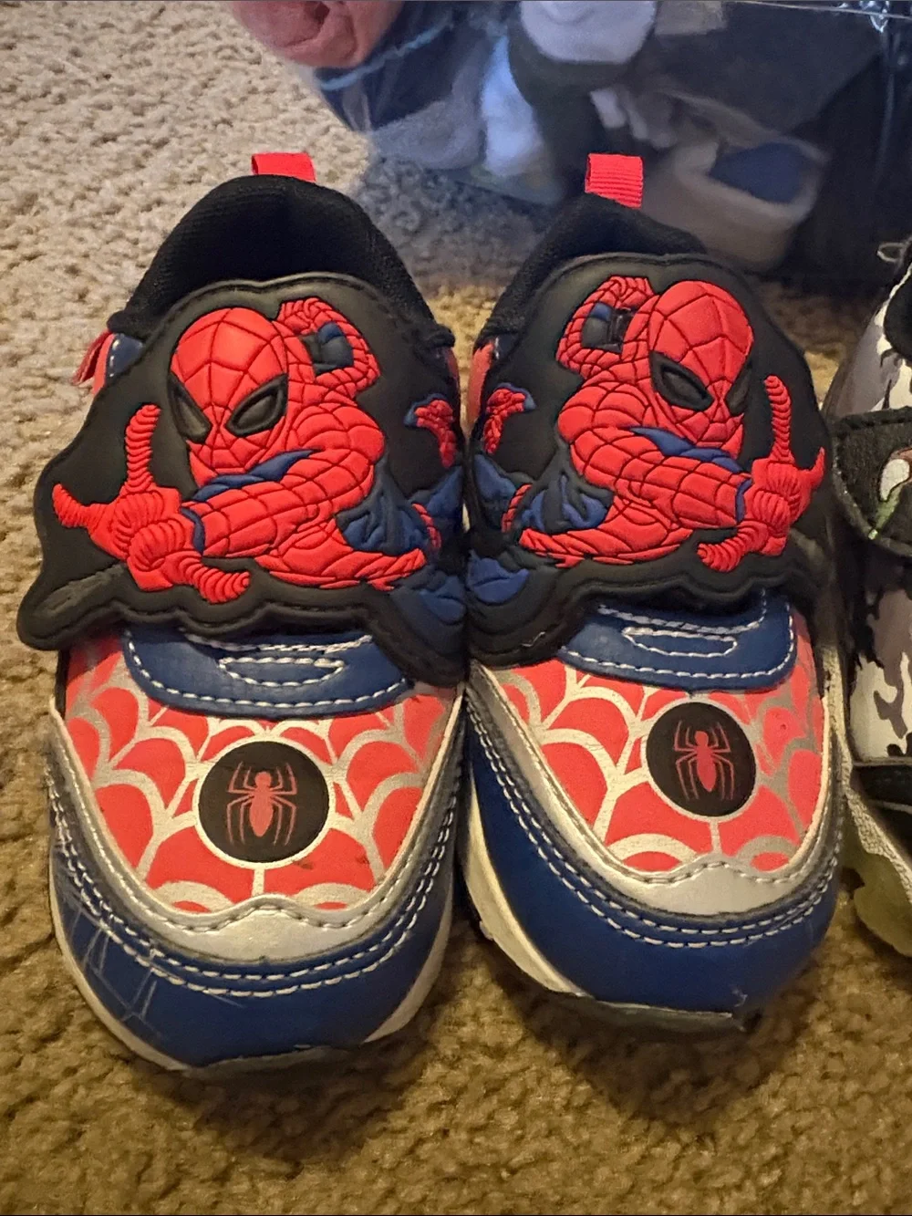 Kids Spider-Man & Dinosaur Slip-On Shoes - Red, Black